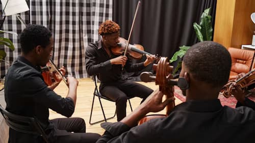 Music students practicing together